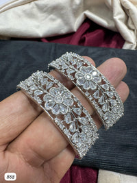 American Diamond Silver Plated Bangles