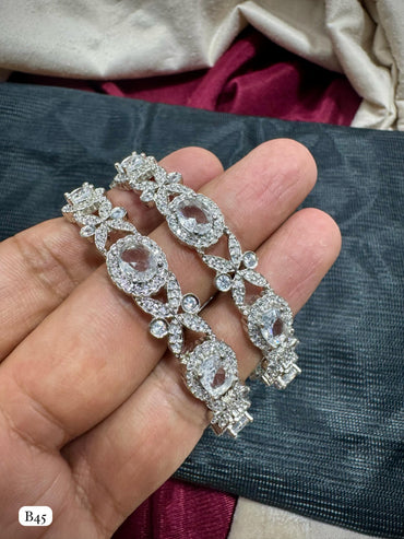 Silver Plated American Diamond Bangles