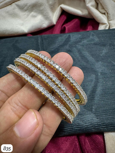 Gold Plated American Diamond Bangles