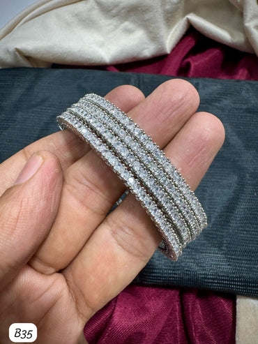 Silver Plated American Diamond Bangles