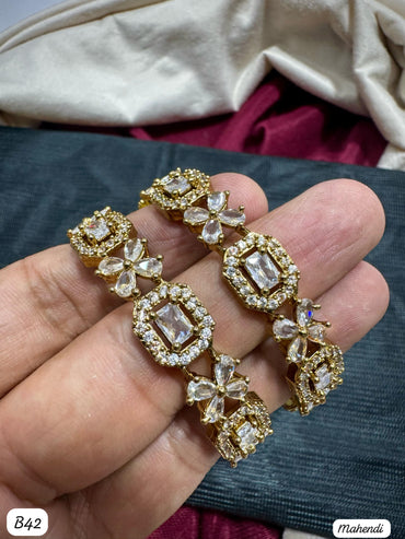 Gold Plated American Diamond Bangles