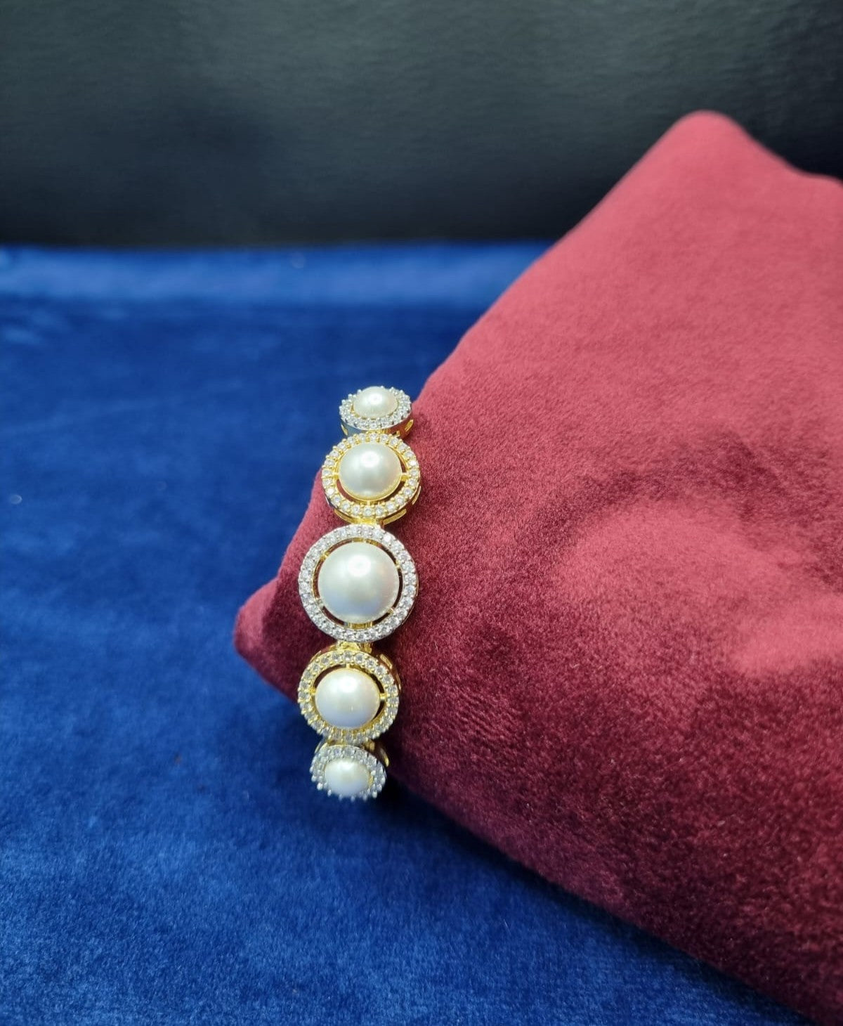 American Diamond Pearl Bracelet