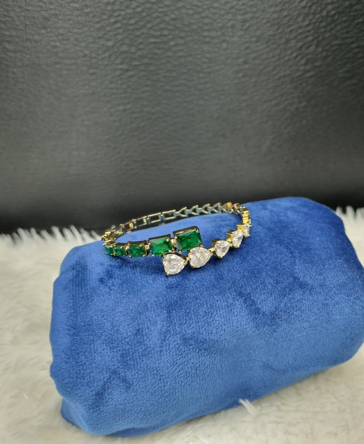 AD Bracelet with Heart & Square Accents