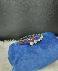 AD Bracelet with Heart & Square Accents