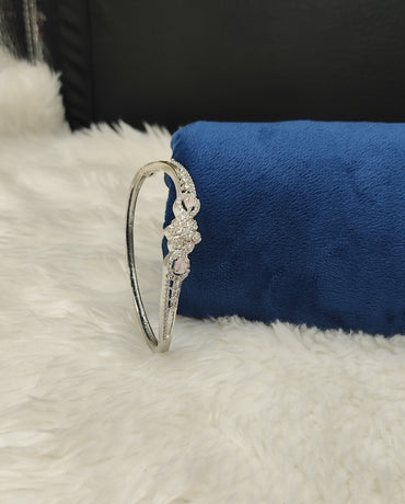 Floral Silver Rhodium AD Bracelet