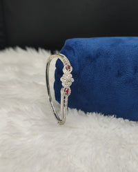 Floral Silver Rhodium AD Bracelet