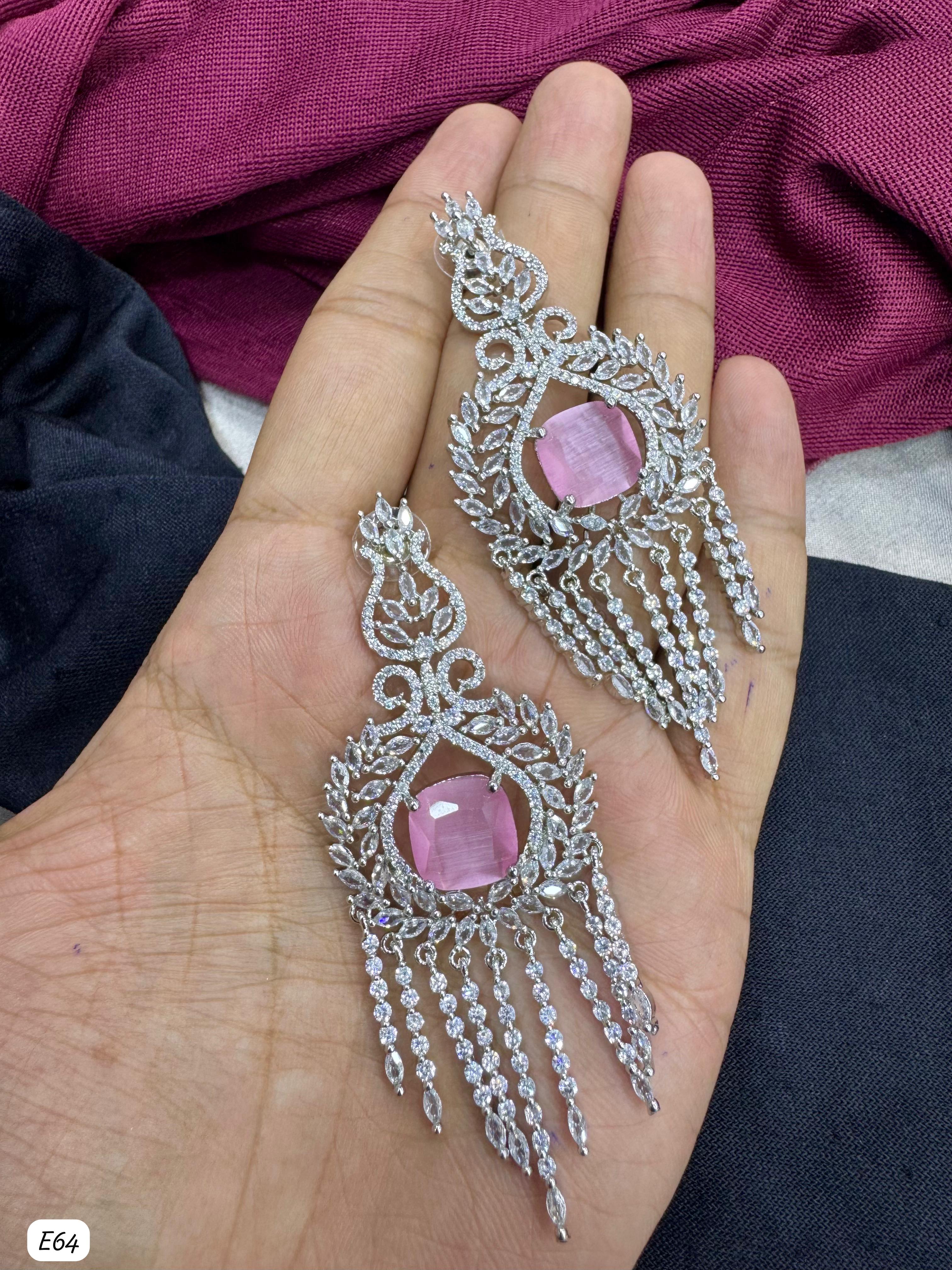 Silver Plated American Diamond Earring