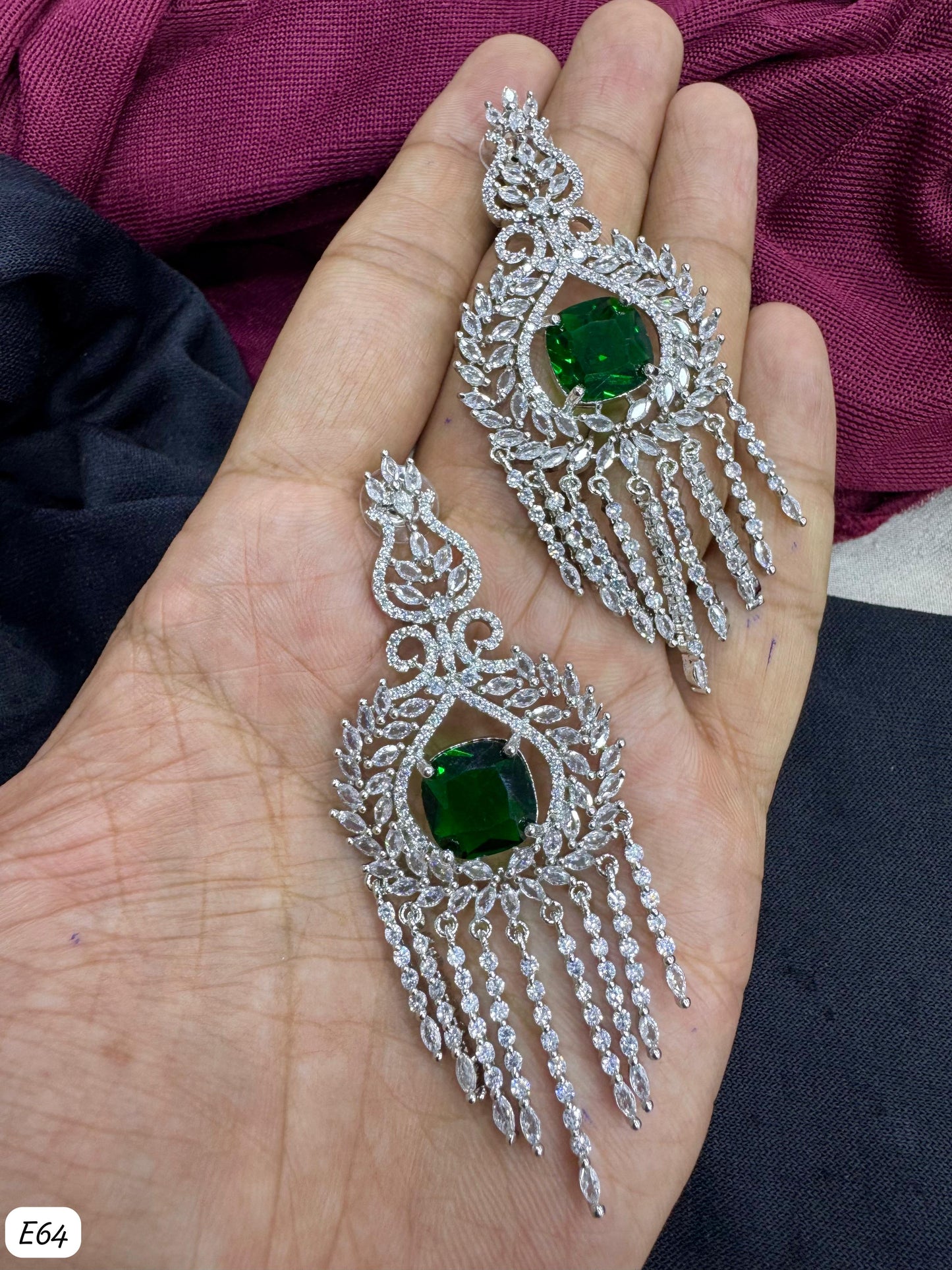 Silver Plated American Diamond Earring