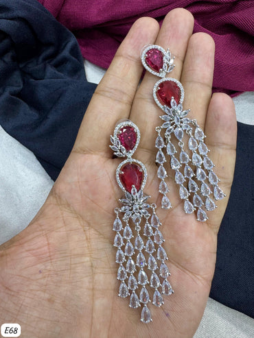 Silver Plated American Diamond Earring