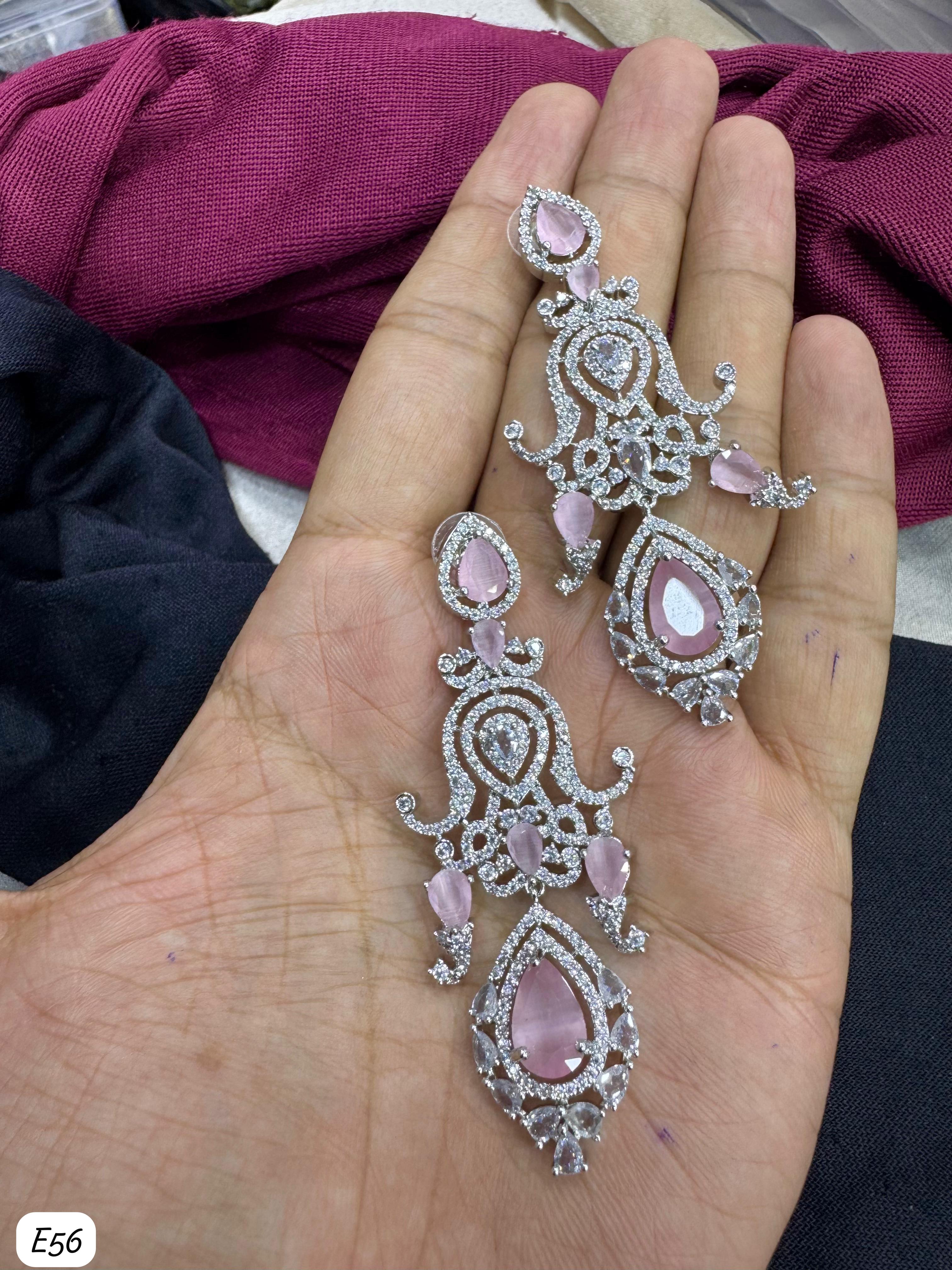 Silver Plated American Diamond Earring