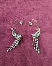 Radiant Marquise Crystal Ear Cuffs Gold Plated Statement Drop Earrings