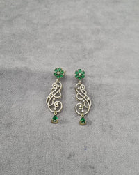 Emerald Green Floral Vine Drop Earrings