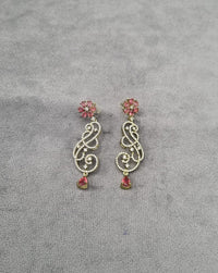 Emerald Green Floral Vine Drop Earrings
