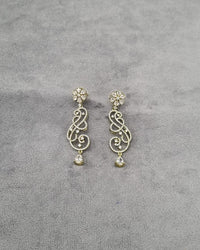 Emerald Green Floral Vine Drop Earrings