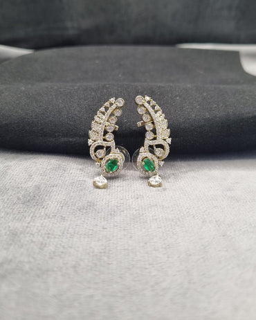 Scalloped Winged Ear Climber Earrings