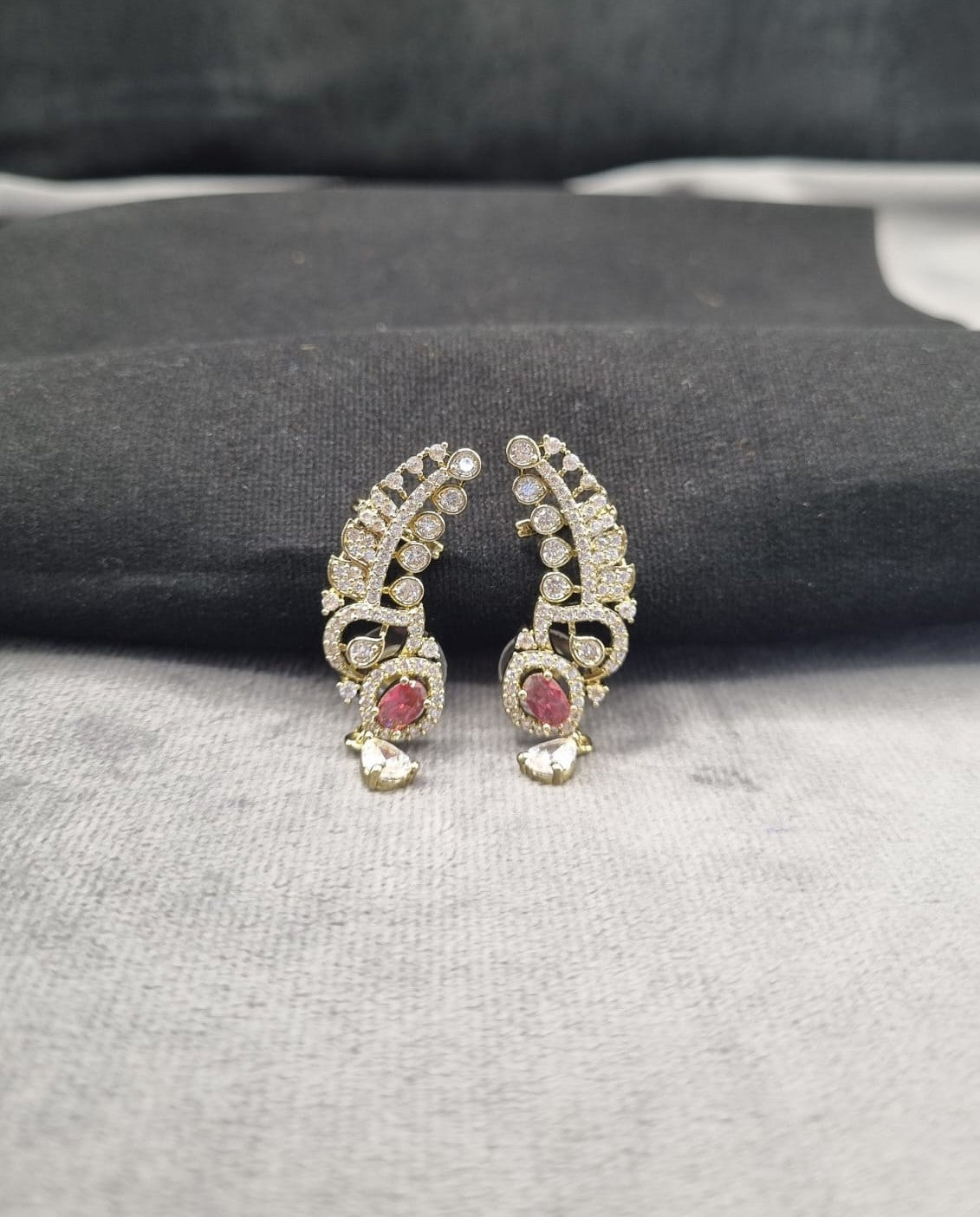 Scalloped Winged Ear Climber Earrings