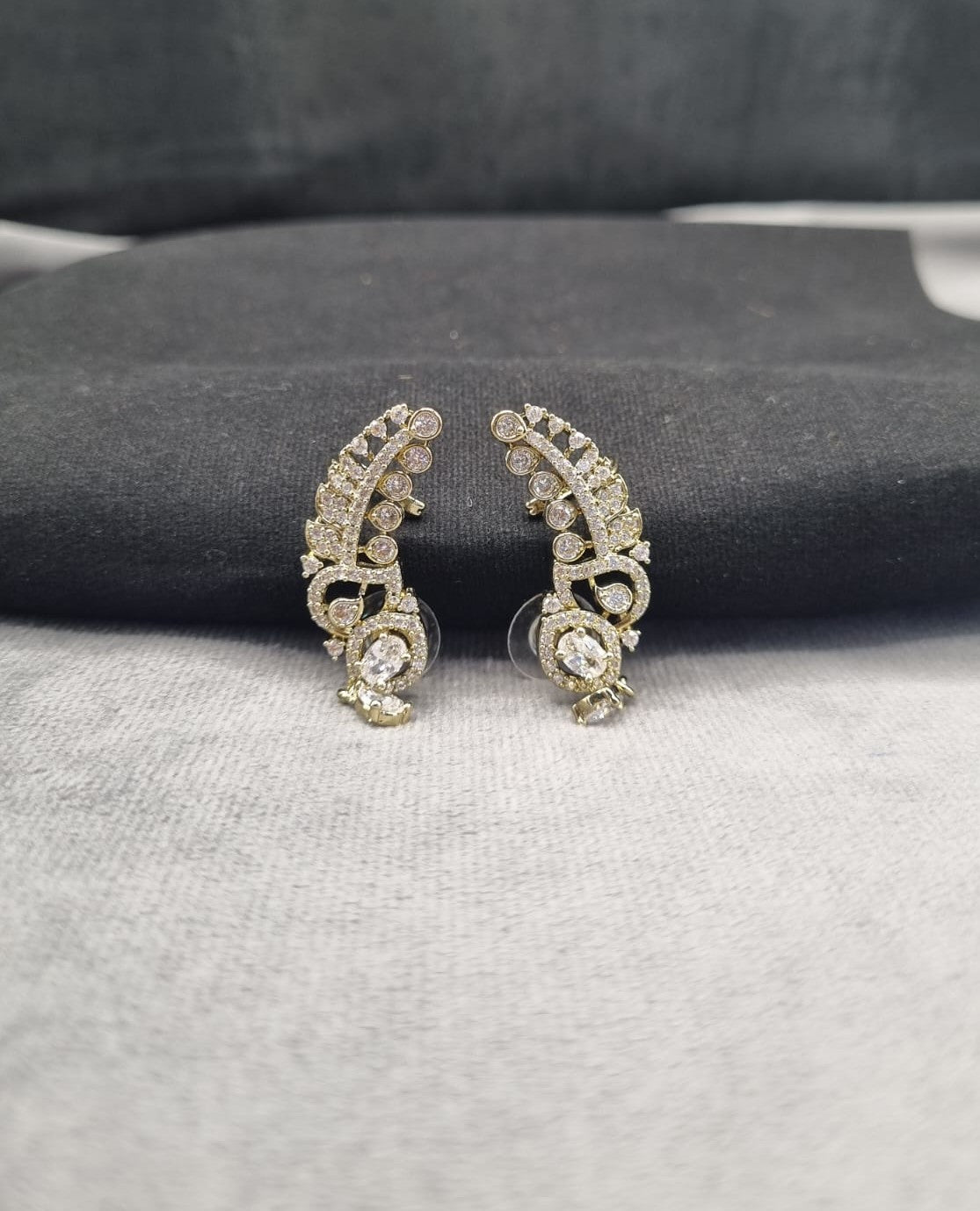 Scalloped Winged Ear Climber Earrings