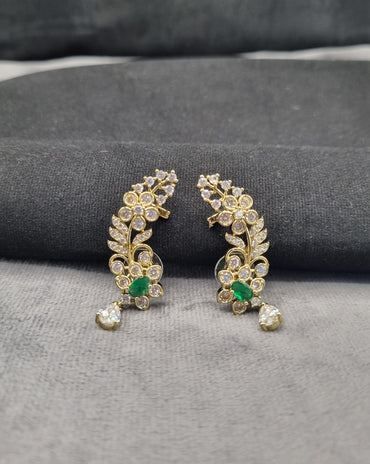 Golden Blossom Elegant Floral Vine Ear Crawlers