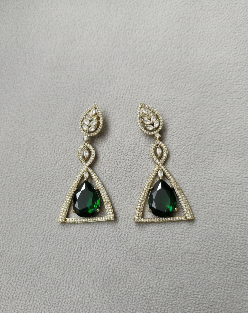 American Diamond Chandelier Drop Earrings For Woman