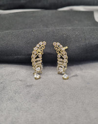 Swirl Ear Climber Earrings – Gold Tone