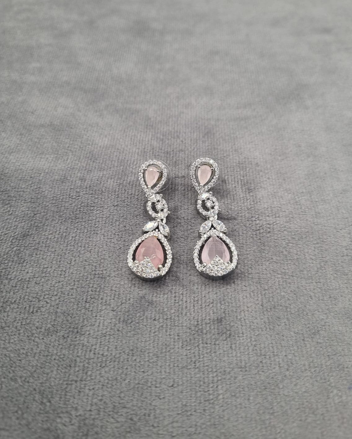 Blush Pink Teardrop Dangle Earrings
