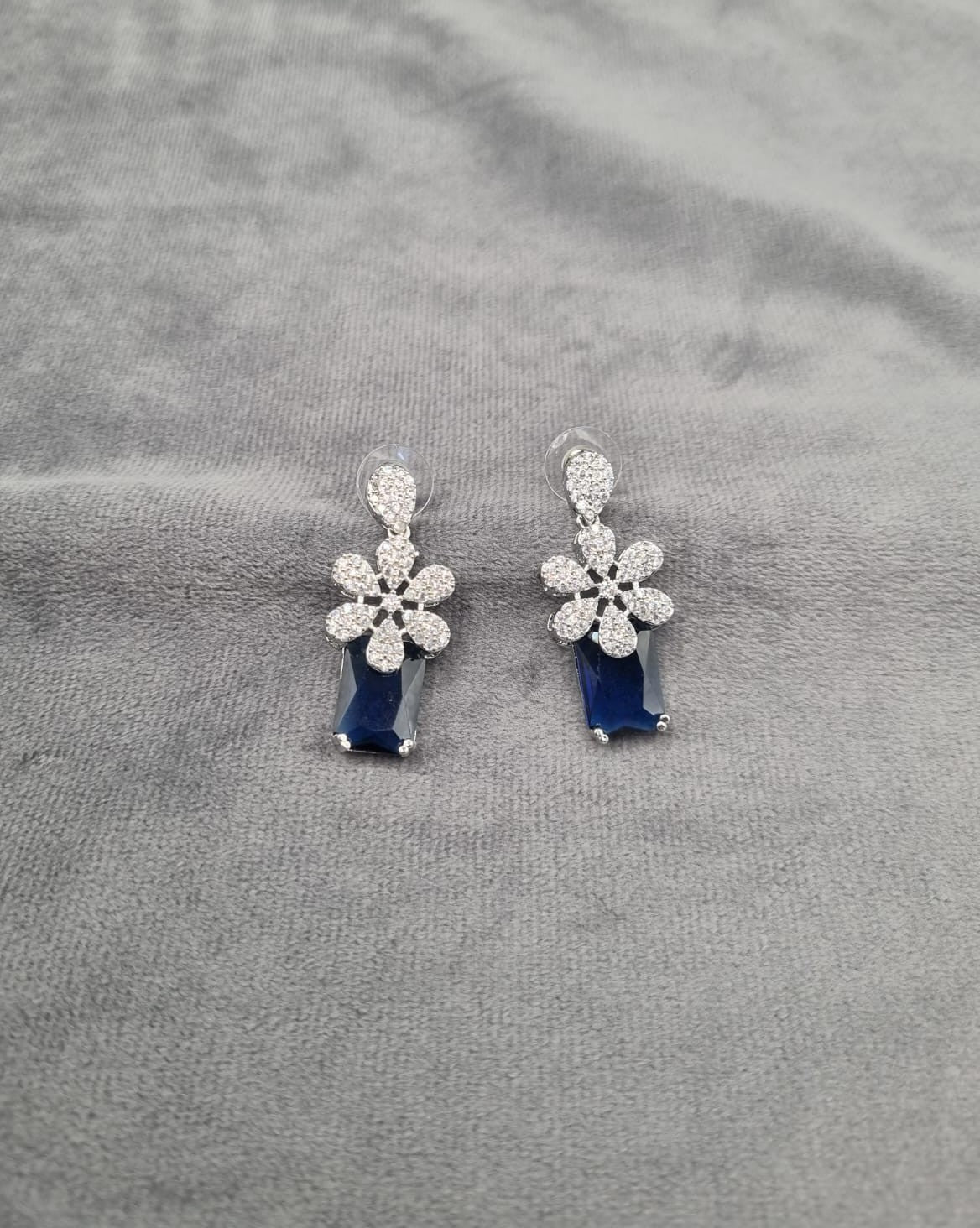 Silver Tone Floral Statement Dangles
