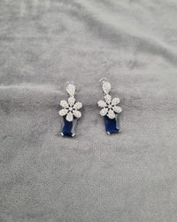 Silver Tone Floral Statement Dangles