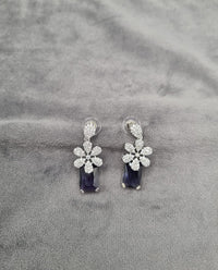 Silver Tone Floral Statement Dangles