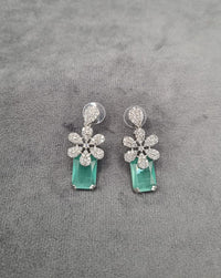 Silver Tone Floral Statement Dangles