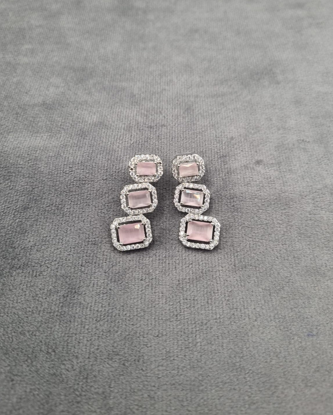 Sapphire Triple Cut Dangle Earrings