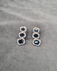 Sapphire Triple Cut Dangle Earrings