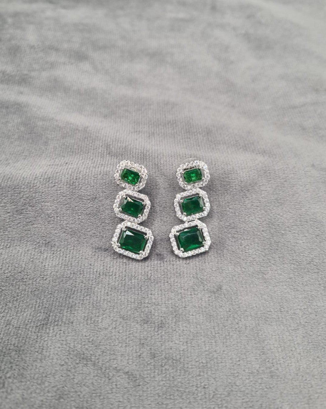 Sapphire Triple Cut Dangle Earrings