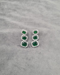 Sapphire Triple Cut Dangle Earrings
