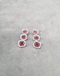Sapphire Triple Cut Dangle Earrings