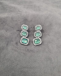 Sapphire Triple Cut Dangle Earrings