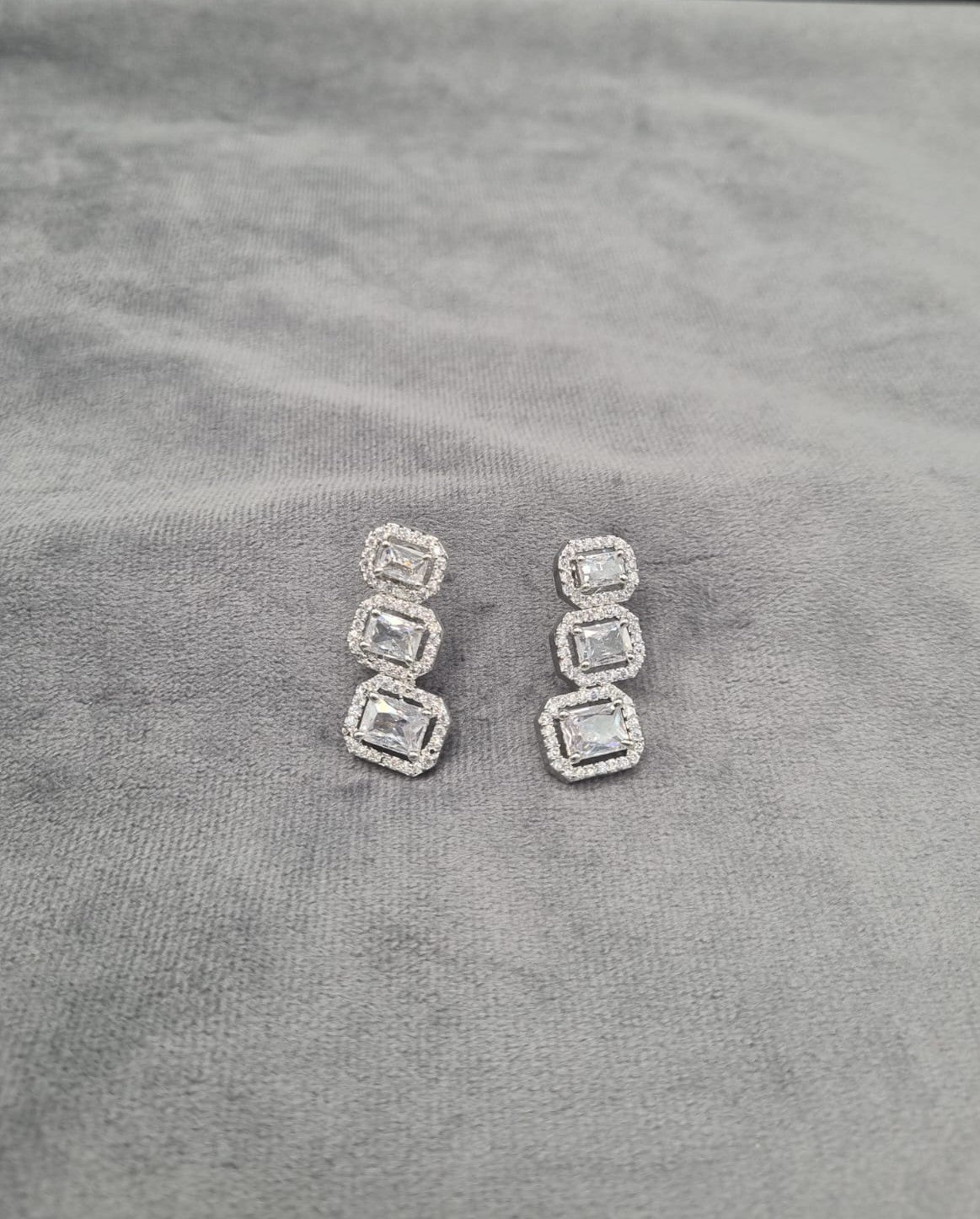 Sapphire Triple Cut Dangle Earrings