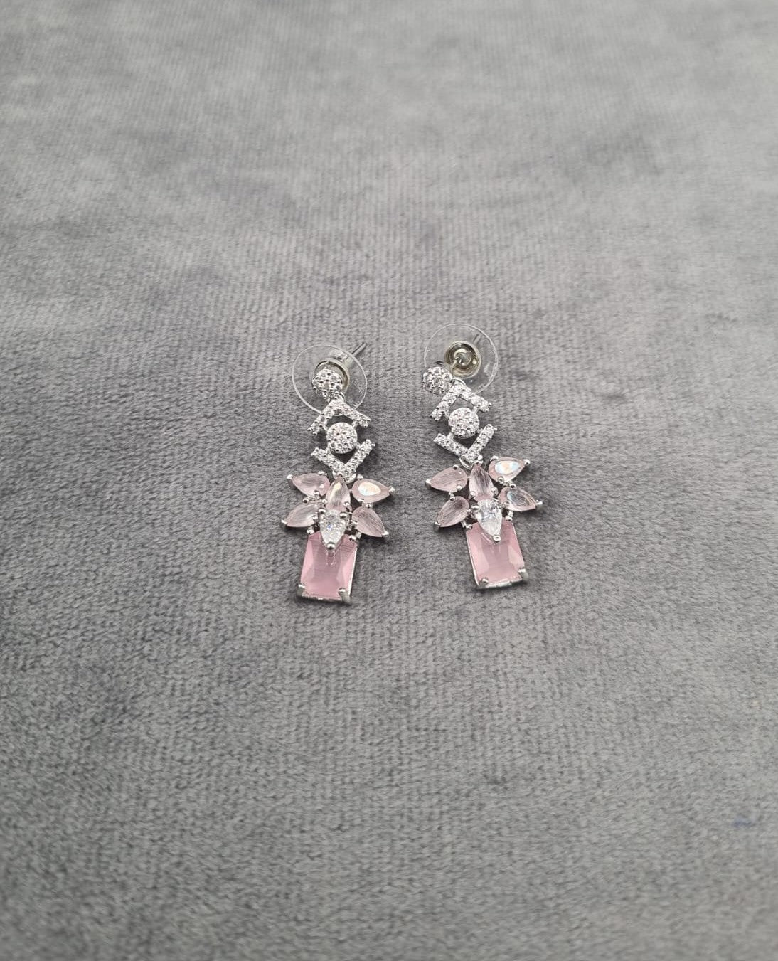 Deep Purple Geometric Drop Earrings