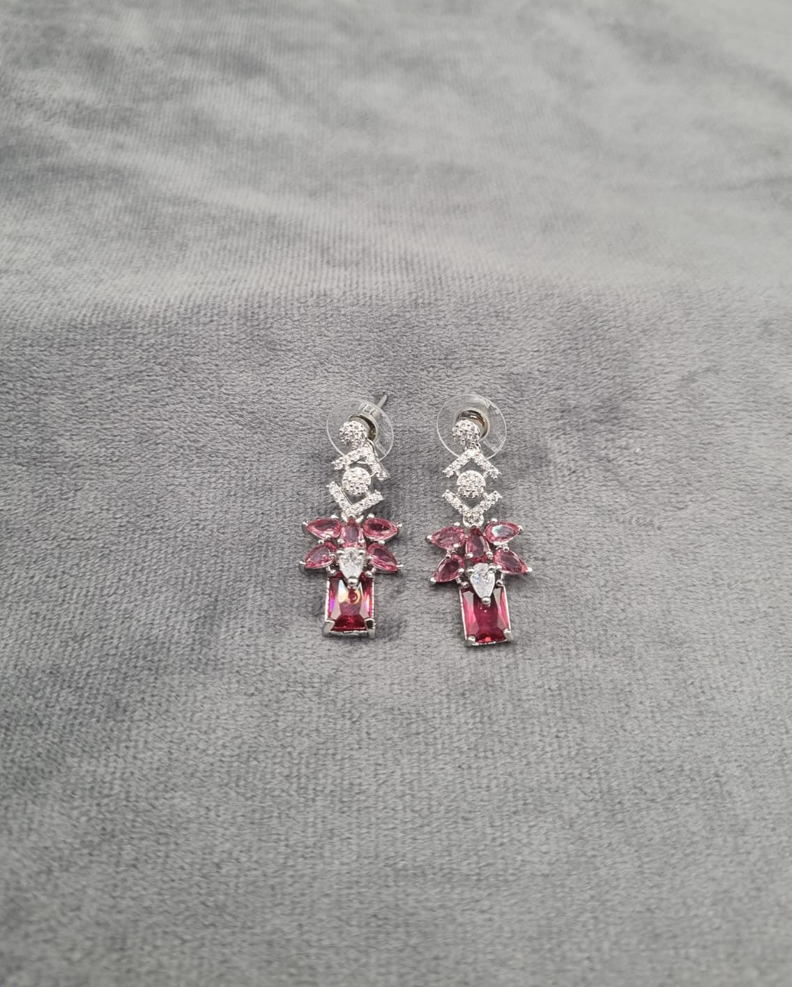 Deep Purple Geometric Drop Earrings