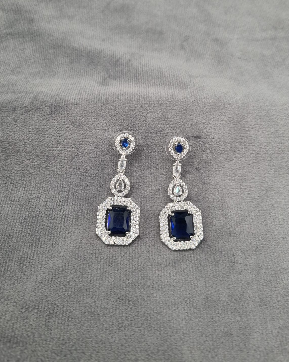Silver Tone Tiered Halo Drops