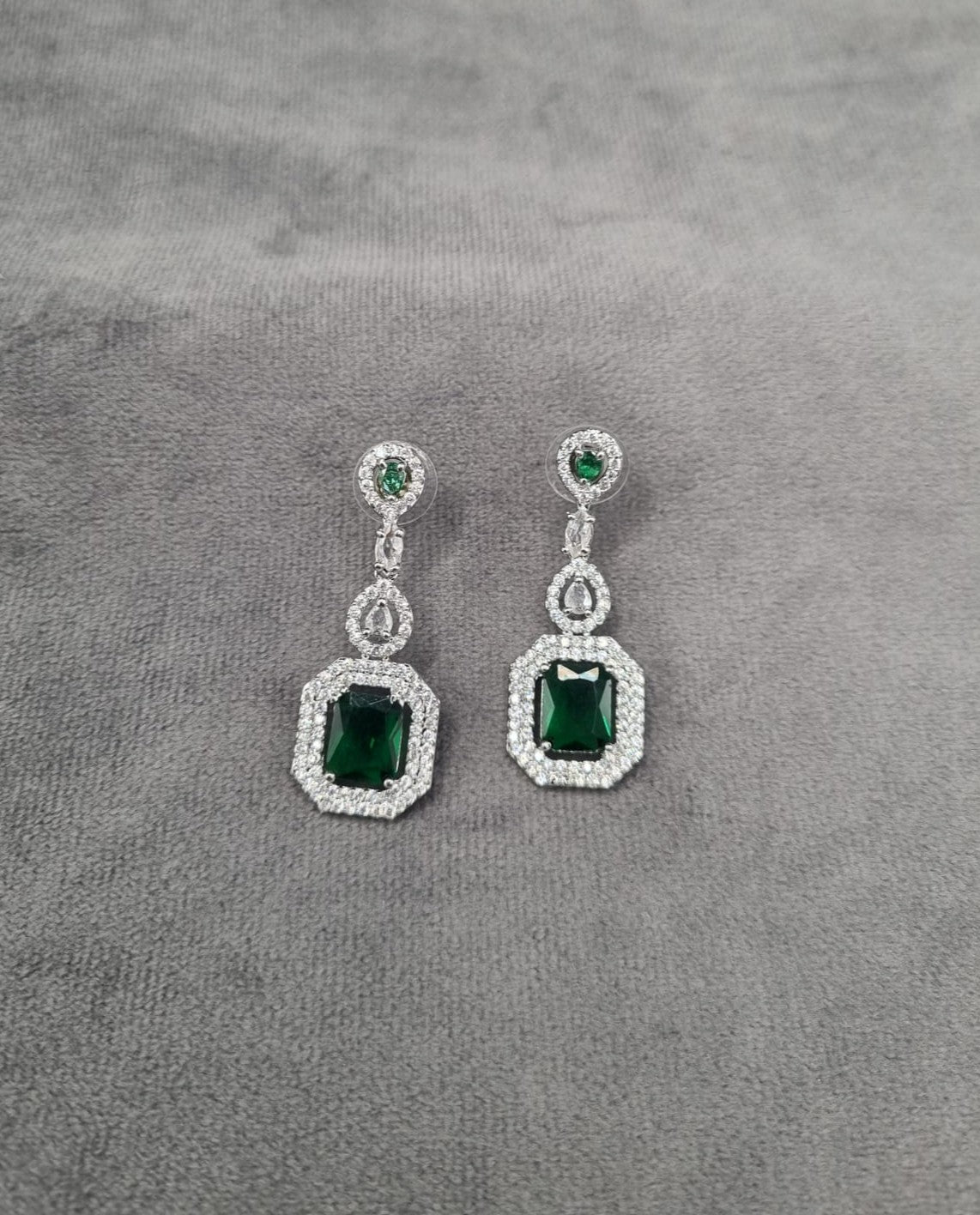 Silver Tone Tiered Halo Drops
