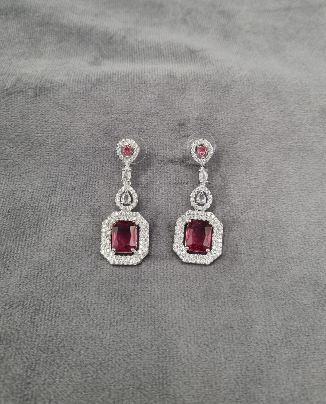 Silver Tone Tiered Halo Drops