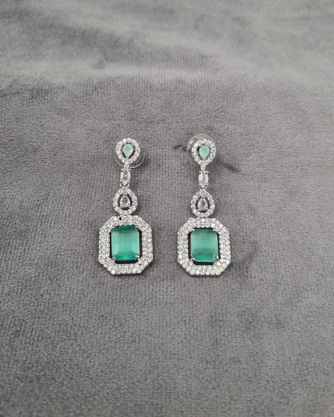 Silver Tone Tiered Halo Drops