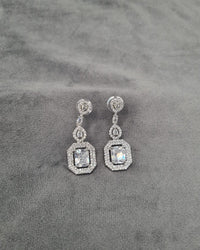 Silver Tone Tiered Halo Drops