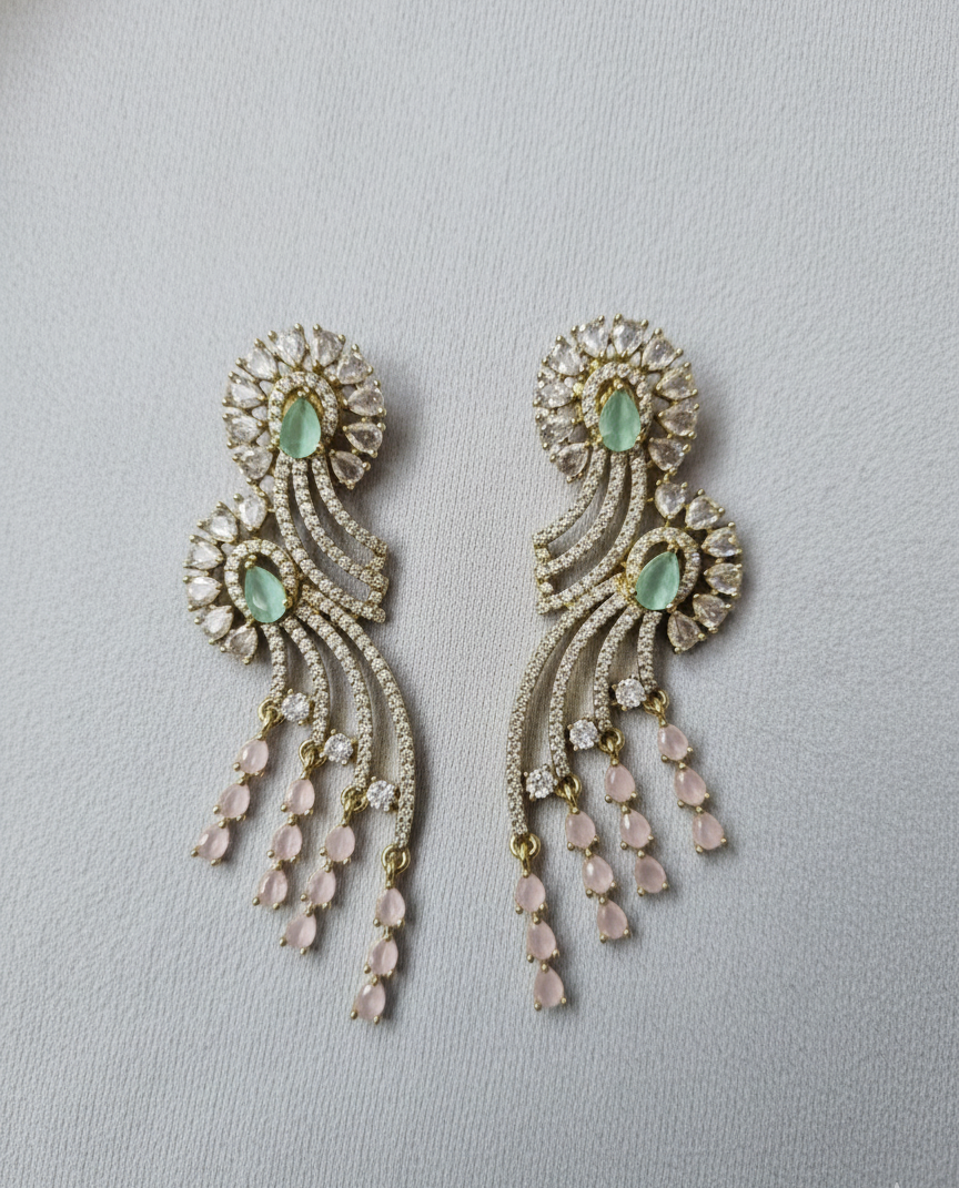 Elegant American Diamond Dangle Earrings For Woman & Girls