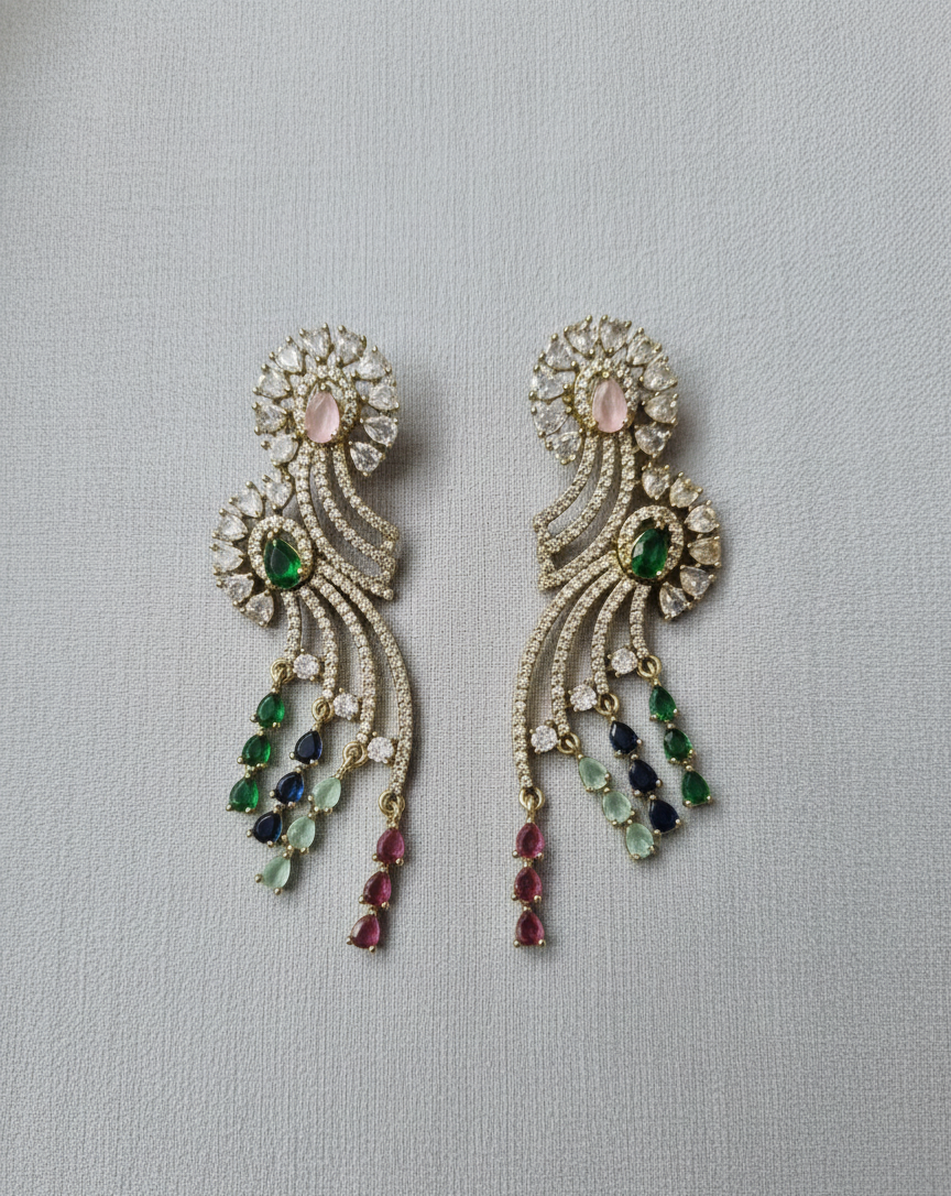 Elegant American Diamond Dangle Earrings For Woman & Girls