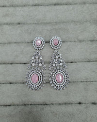 Luxurious Deep Green & AD Long Drops Earrings