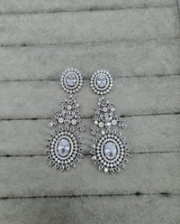 Luxurious Deep Green & AD Long Drops Earrings
