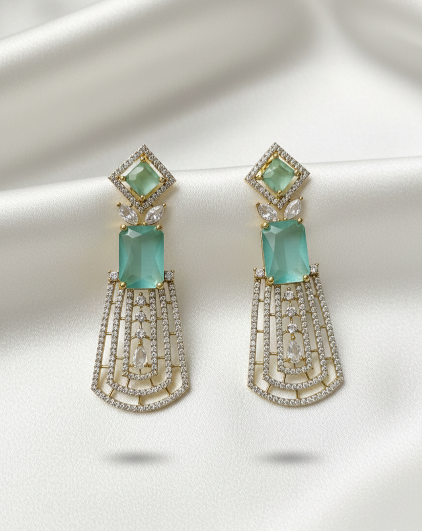 Ad Art Deco Chandelier Drop Earrings For Woman