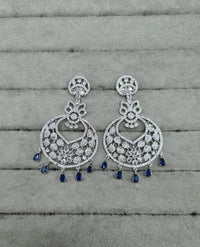 Floral Red & White AD Earrings Drops
