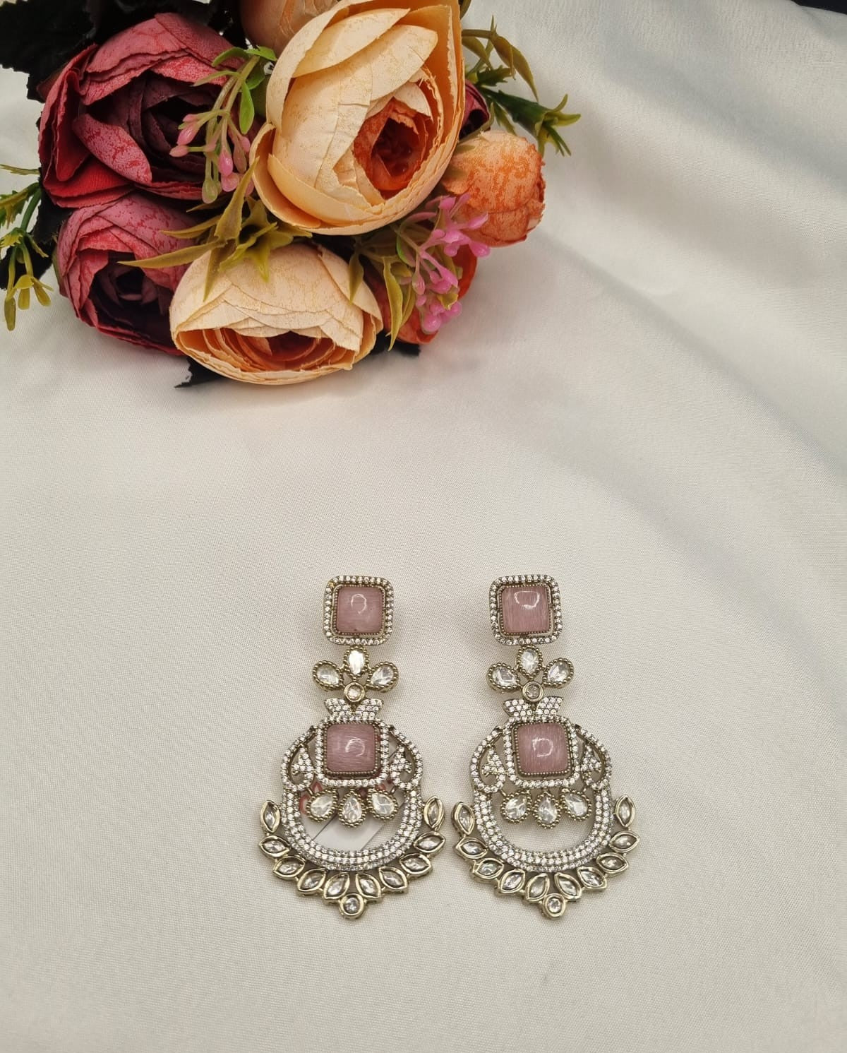 Luxurious Square Stone AD Earrings